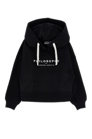 Black cotton hoodie PHILOSOPHY KIDS | I9G61570315001